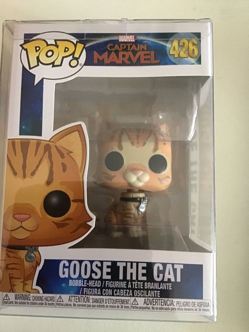 Funko Pop Marvel Captain Marvel Goose The Cat 426 Flerken Orange Tabby Protector